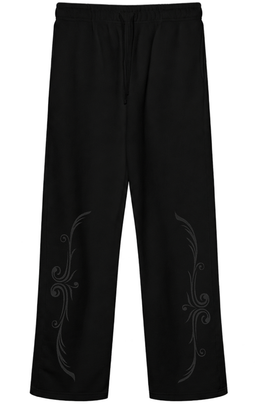 Black Filigree Sweatpants