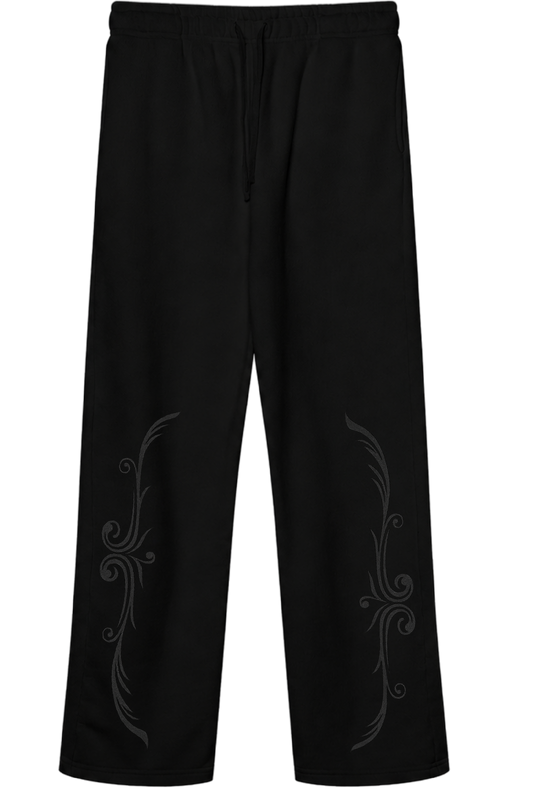 Black Filigree Sweatpants